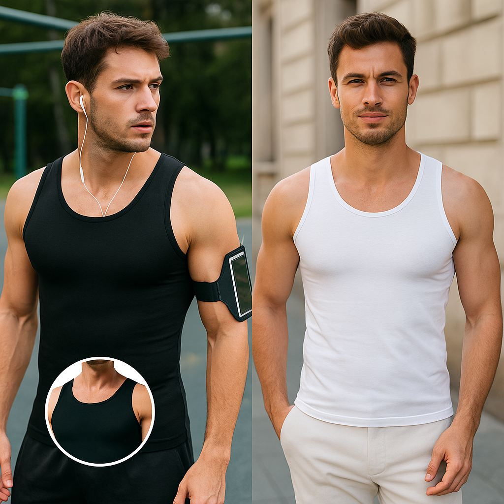 Camisilla de Compresión Masculina | Abdomen Plano y Espalda Firme