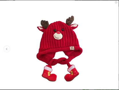 Gorro De Lana Navidad Niños Diseño Reno