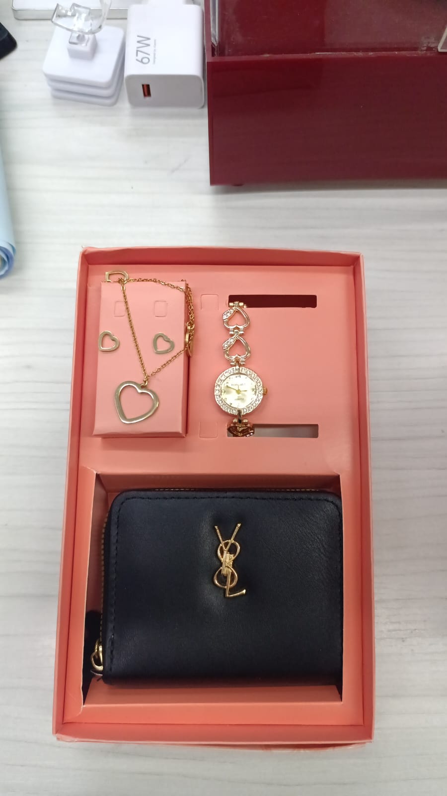 Set Billetera Pulsera Aretes Reloj DAMA