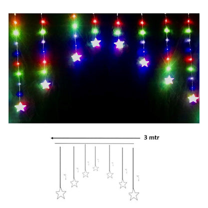 Cortina Luz Led 3 Mts Punta Estrella