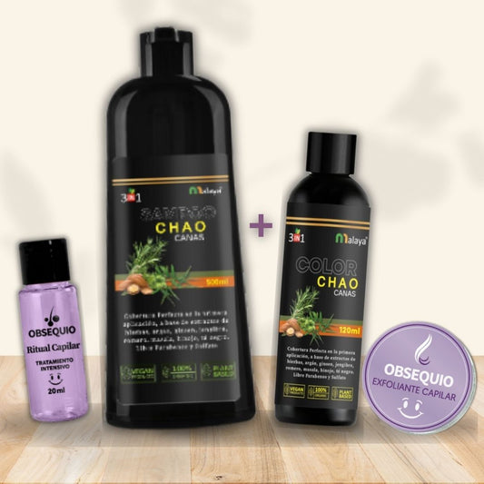 ¡Dile adiós a las canas en minutos con Chao Canas 3 en 1!