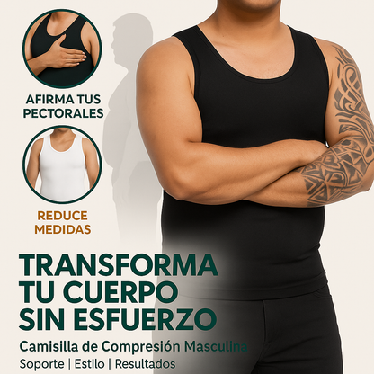 Camisilla de Compresión Masculina | Abdomen Plano y Espalda Firme